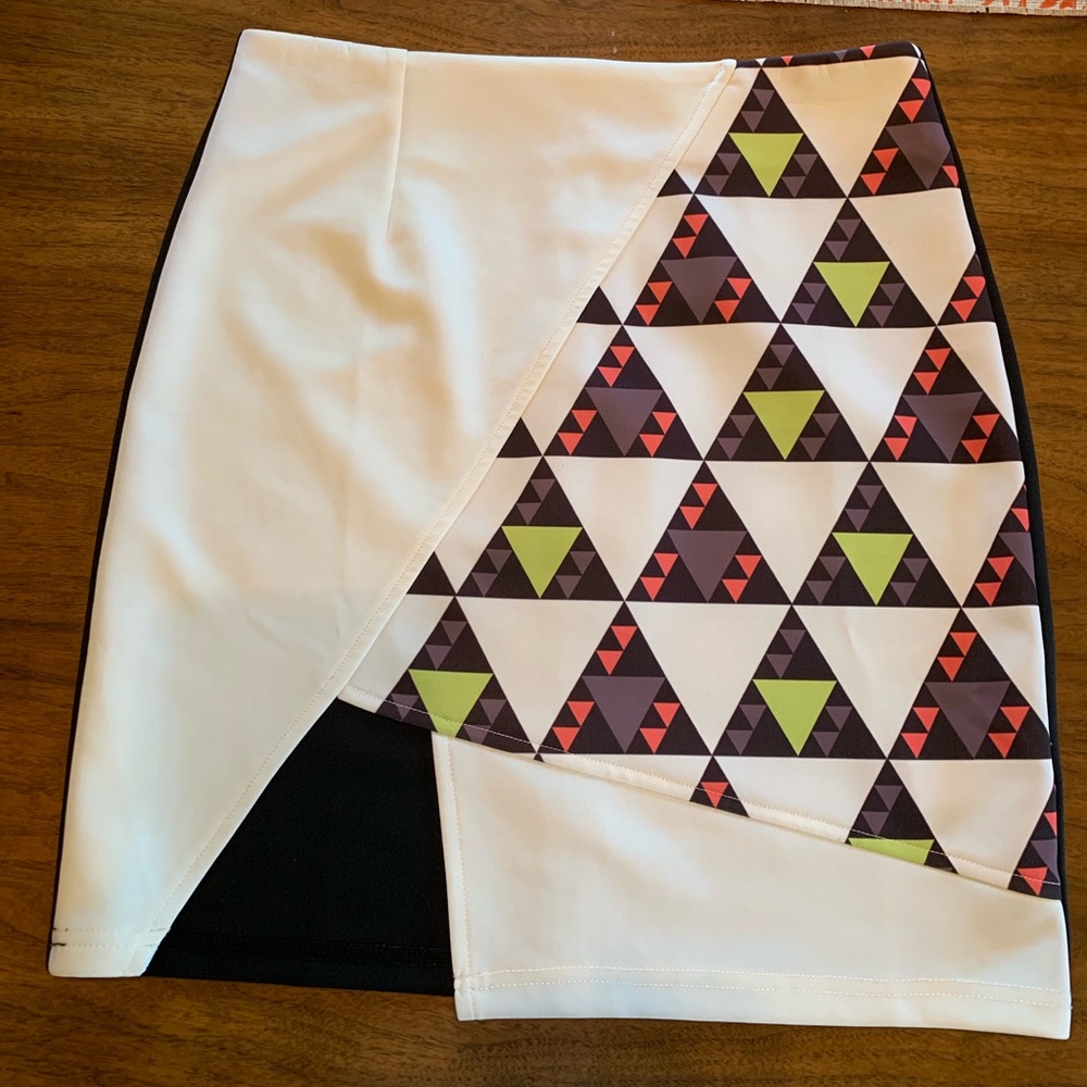 Scuba Mini Skirt - multi colour front black back